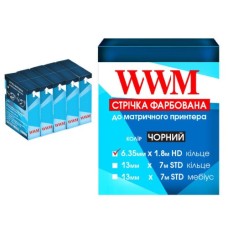 Стрічка до принтерів 6.35мм х 1.8м HD к. Black*5шт WWM (R6.1.8H5)