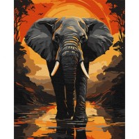 Картина по номерам Santi Слон з металізованими фарбами (954807)