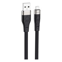 Дата кабель USB 2.0 AM to Micro 5P 1.0m 2.4A silicone X53 black HOCO (6931474738073)