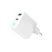 Зарядний пристрій Gembird 1xUSB-C PD45W + 1xUSB QC3.0 white (TA-UC-PDQC45L-W-01)