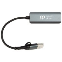 Перехідник PowerPlant USB-C to RJ45 Ethernet 1000Mbps (CA917266)