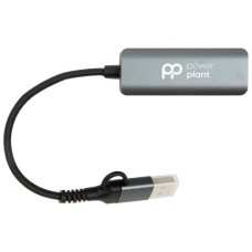 Перехідник PowerPlant USB-C to RJ45 Ethernet 1000Mbps (CA917266)