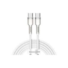 Дата кабель USB-C to USB-C 2.0 mCafule Metal PD 100W white Baseus (CATJK-D02)