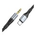 Кабель мультимедійний USB-C to 3.5mm M 1.0m silicone black HOCO (6931474769497)